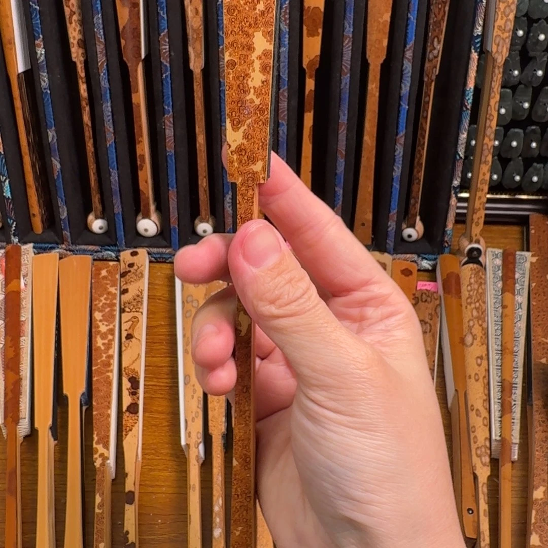 一***修扇子兵哥扇艺斑竹折扇