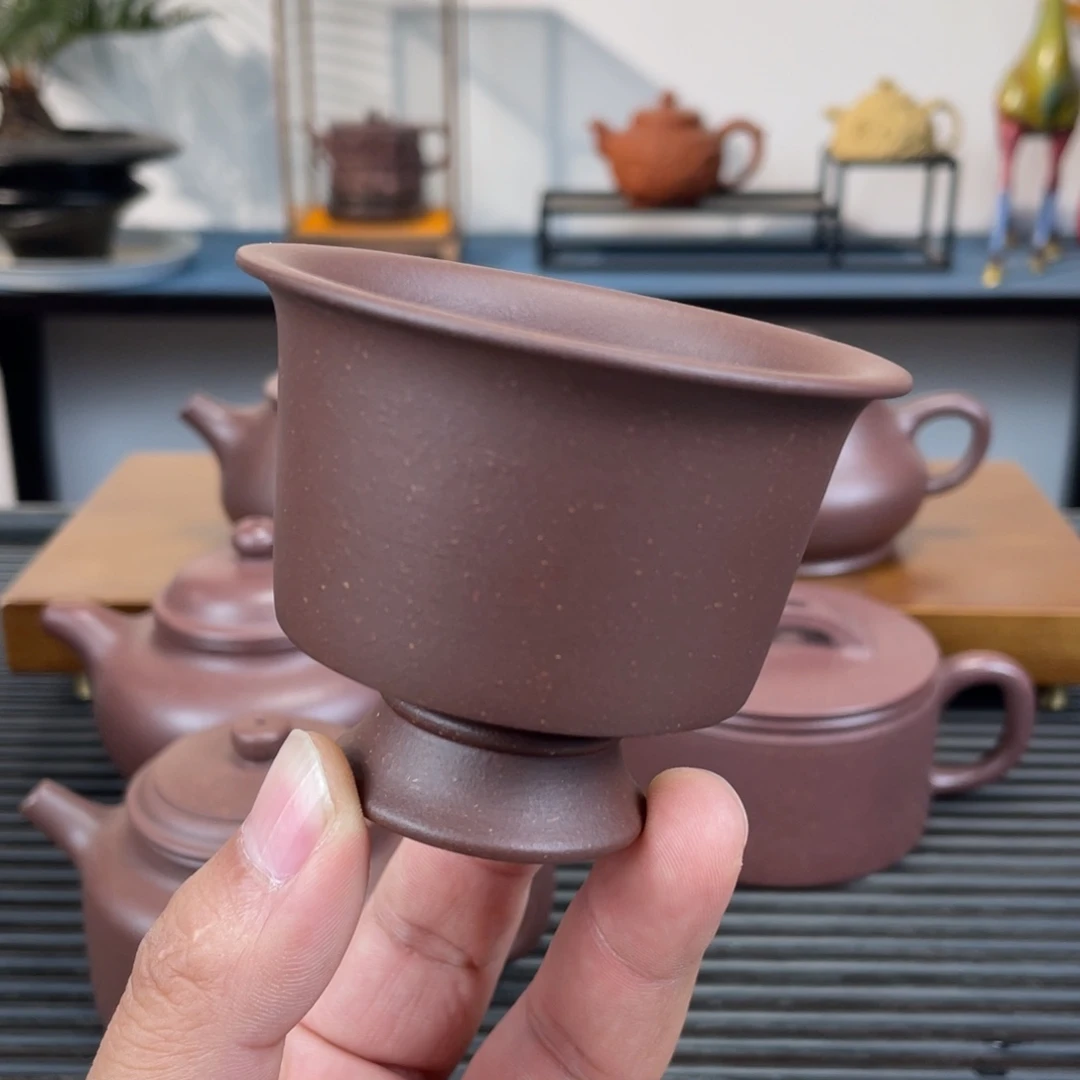紫砂茶壶底槽青主人杯