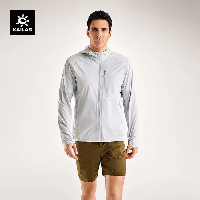 KAILAS凯乐石轻薄风衣防晒轻量防泼透气耐刮户外运动跑山徒步男款