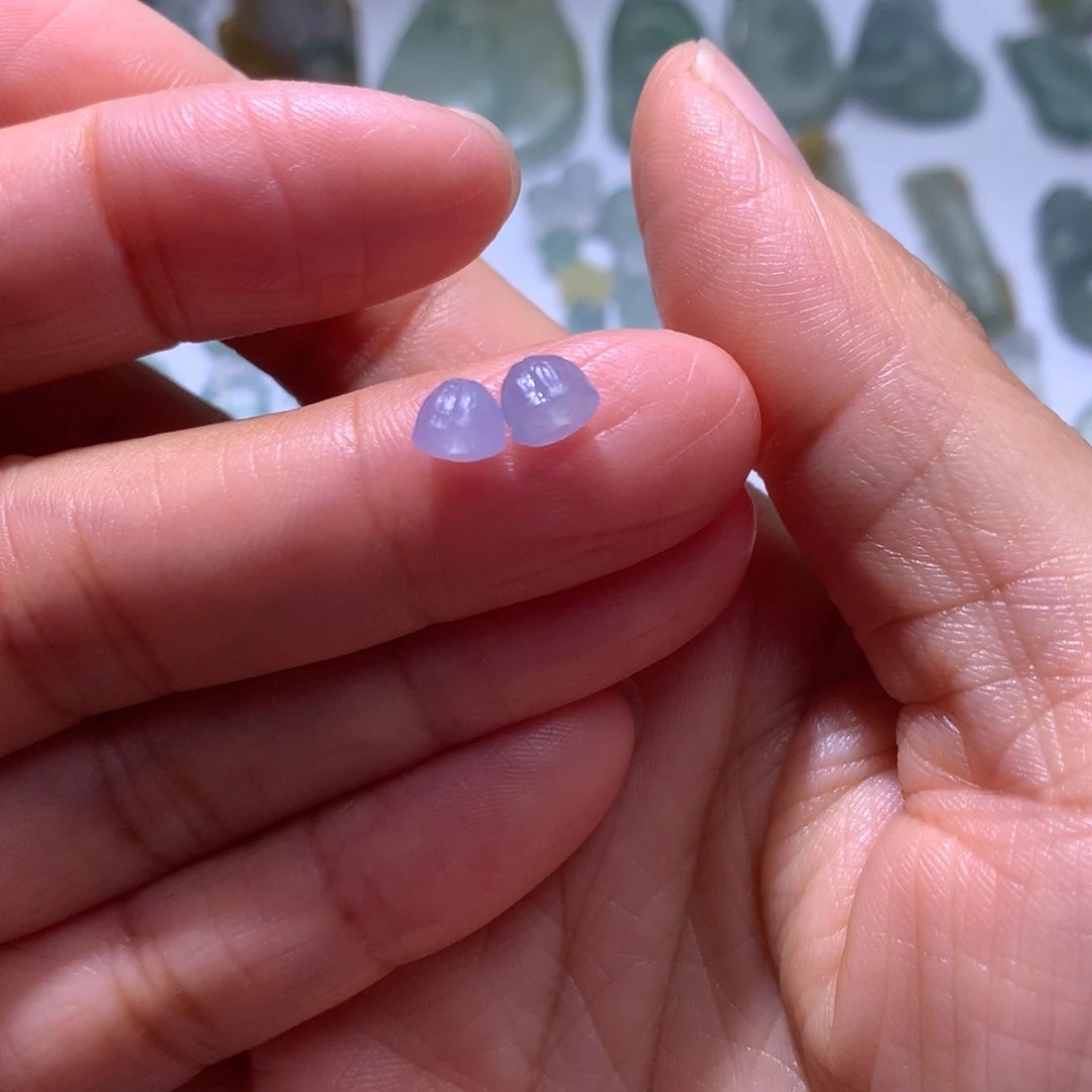 定制翡翠未镶嵌冰紫莲蓬
