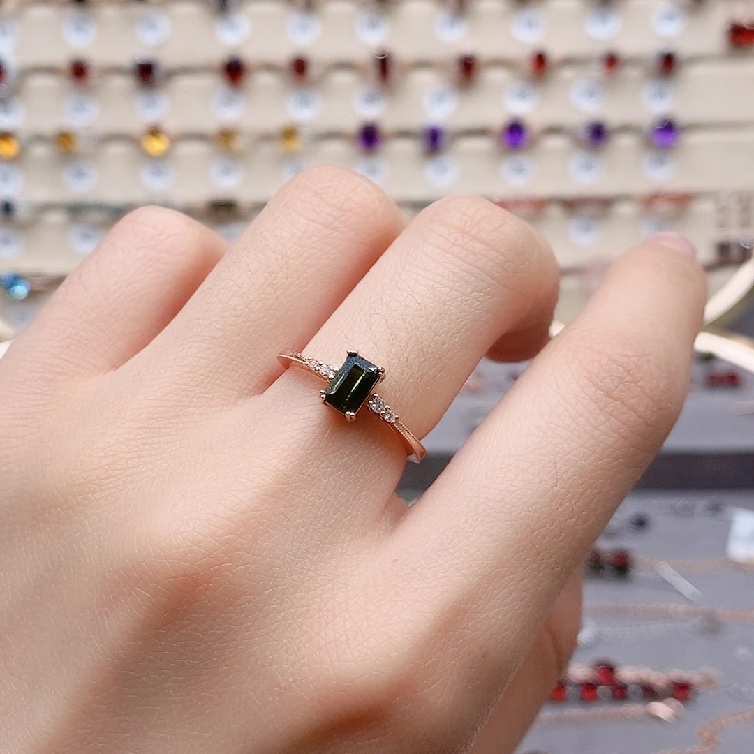 碧玺戒指银S925镶嵌戒指