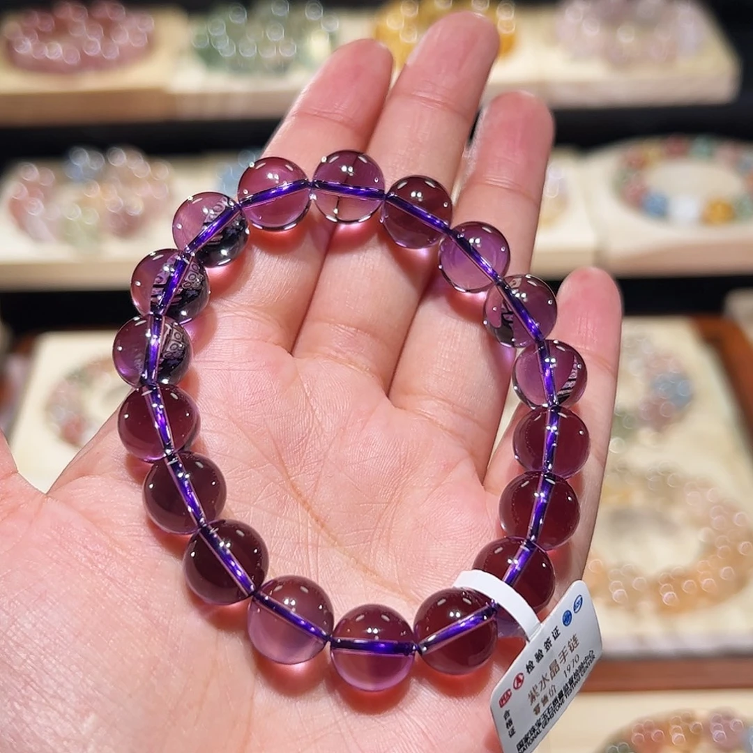 未镶嵌手链水晶紫水晶手链，晶体通透