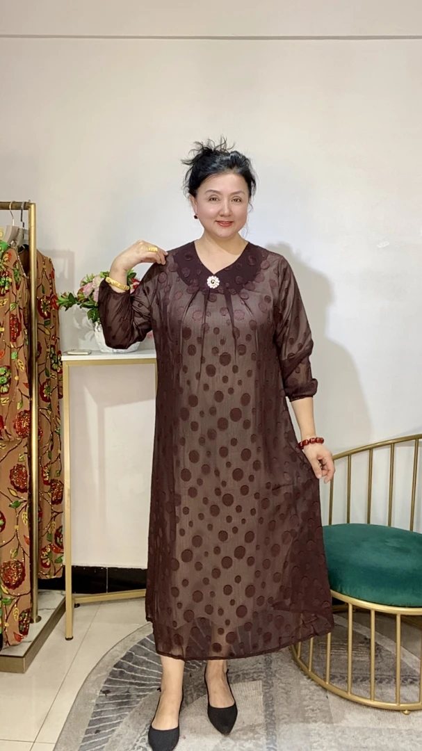 【AYTU】中式优雅宽松中长款连衣裙妈妈装