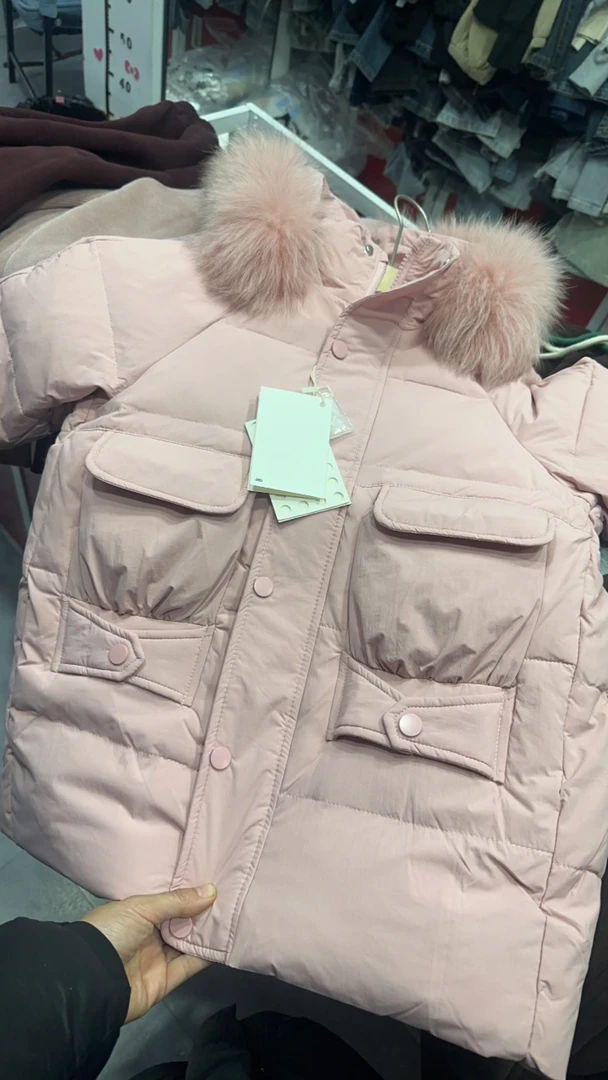 棉服韩版连体加绒中长款时尚纯色棉袄白色冬季女未填写儿童
