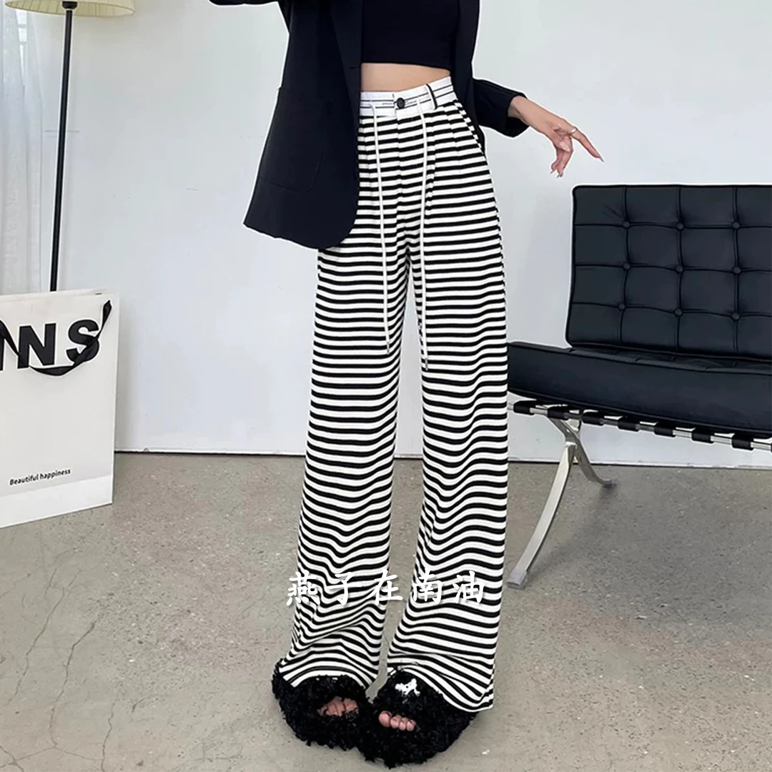 【燕子在南油】裤长103高腰显瘦直筒阔腿裤2436