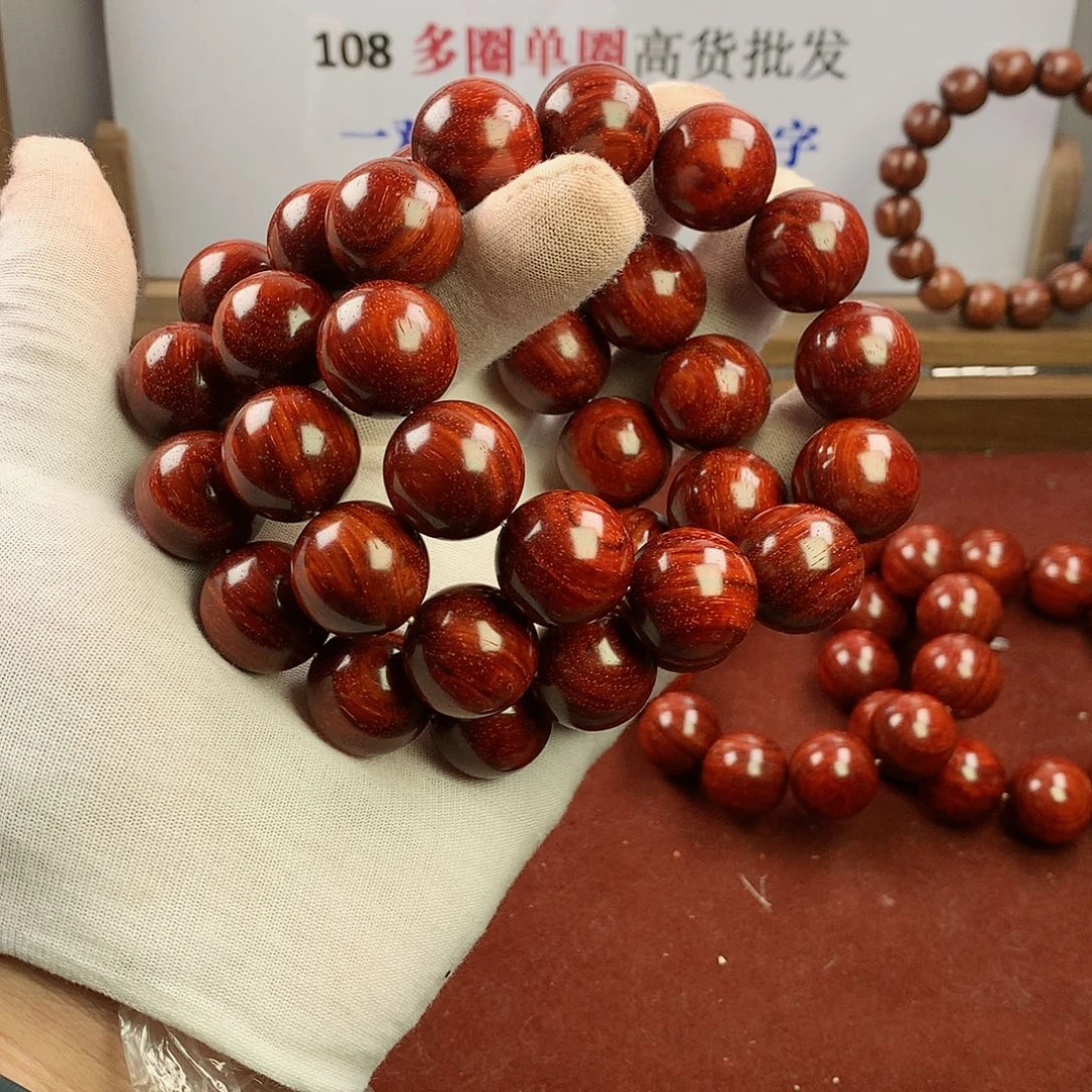 小叶紫檀手串/手链20水波原汁原味无胶无蜡s纹