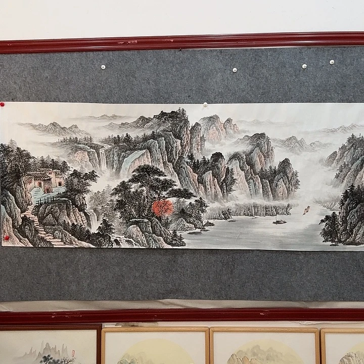 国画手绘国画云峰千里秀