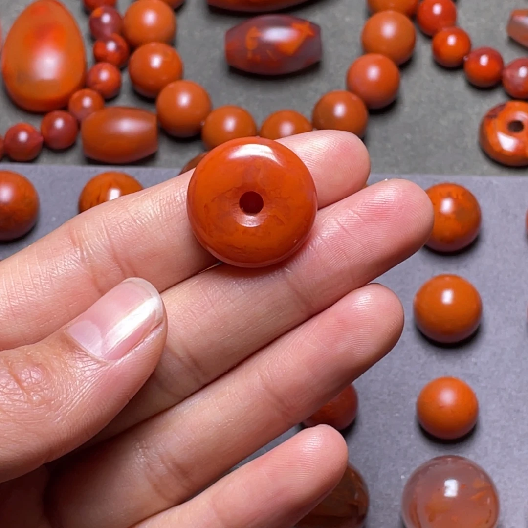 南红玛瑙未镶嵌南红天然原矿南红平安扣21×6.9毫米