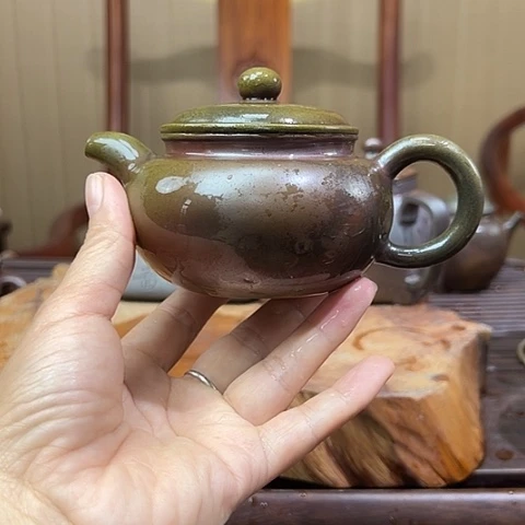 戬谷龙窑坭兴陶柴烧茶壶