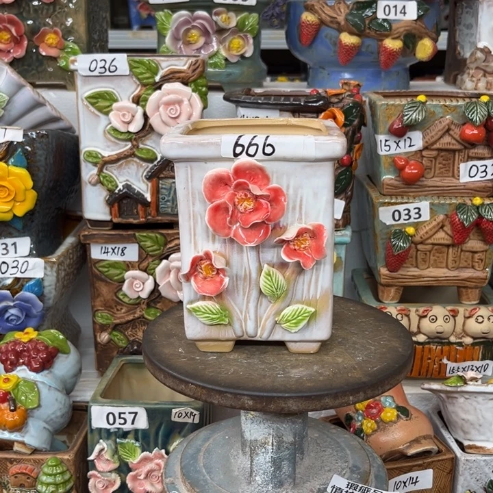 紫砂花盆粗陶材质多肉花盆