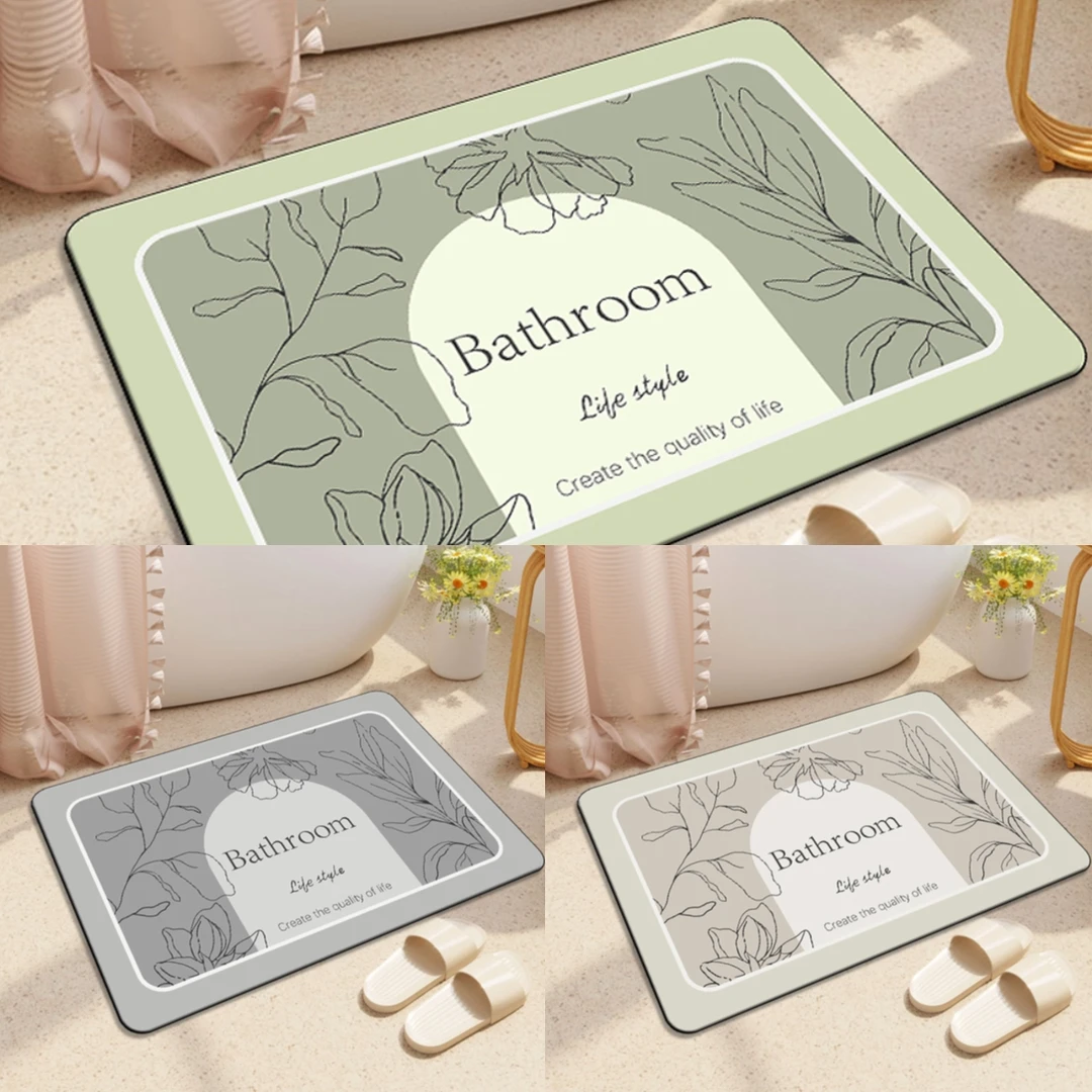 《拍一发三》吸水垫浴室卧室脚垫硅藻泥底地垫  卫生间小地毯1