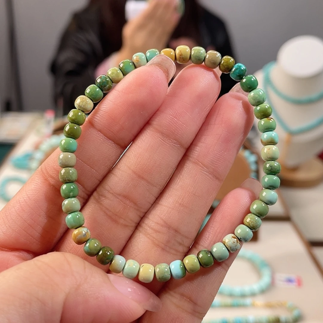 绿松石未镶嵌炫彩军绿