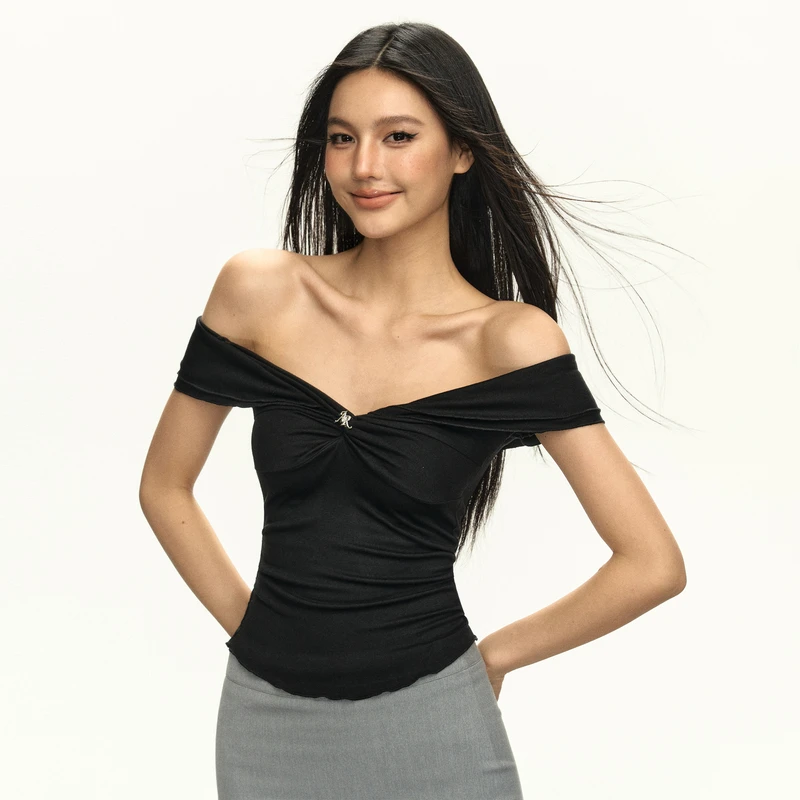 Ariseism 美式复古辣妹短袖T恤女2025夏季新款修身上衣