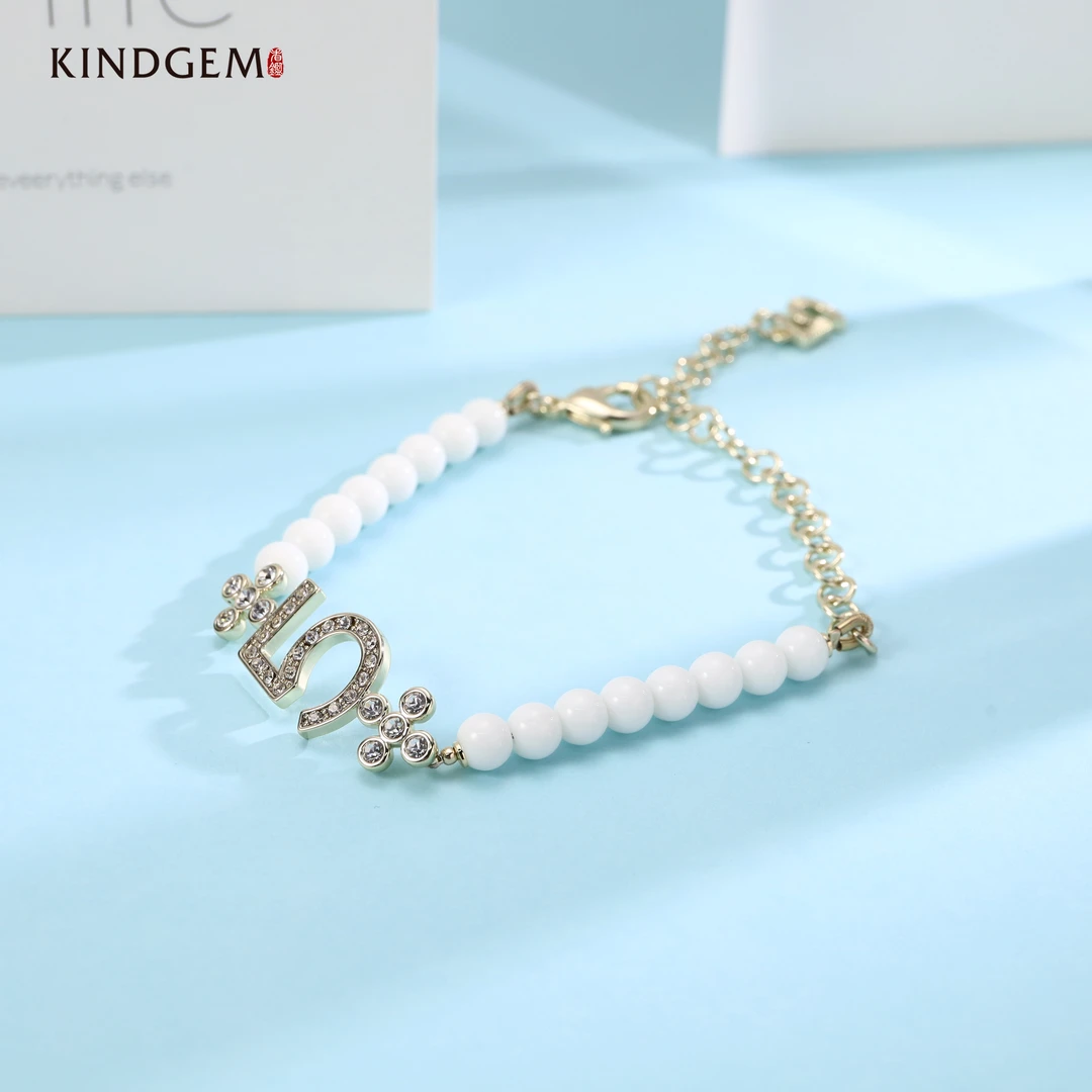 铜合金锆石手链 轻奢简约时尚个性数字百搭手链 BP60XLZC-17179