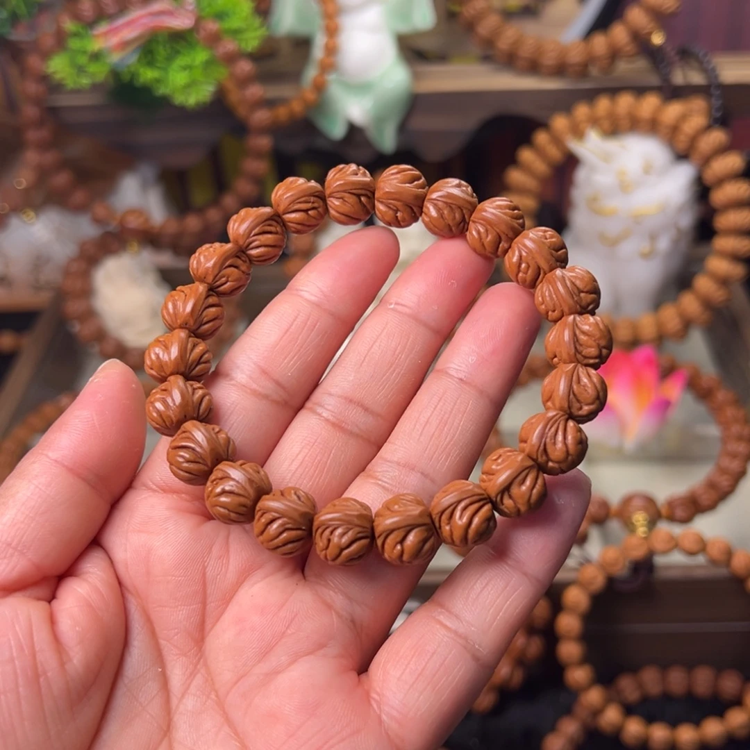 阳***楊手串桃核双脊龙手串12