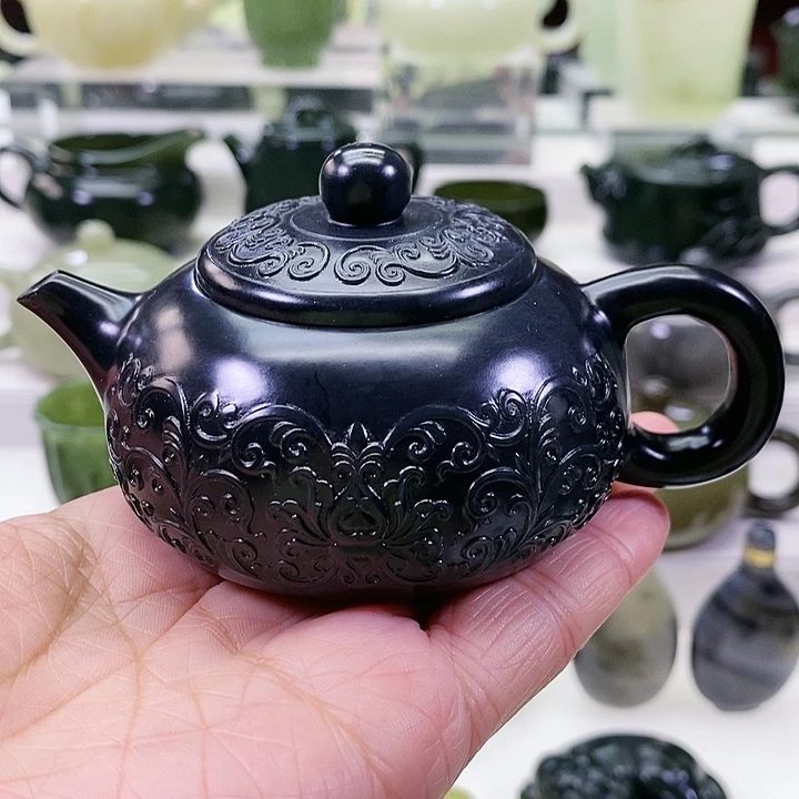 未镶嵌和田玉挂件茶壶120m l