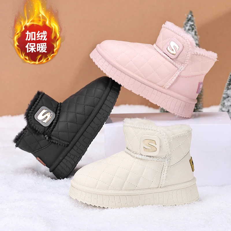 Snoopy/史努比2024冬季新款男童女童学生加绒保暖外穿防滑雪地靴