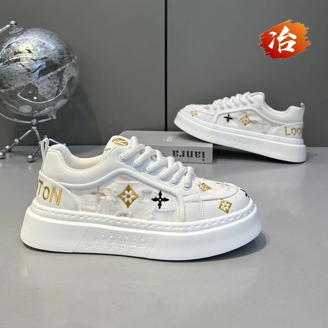 小冶家男鞋2025新款夏季网面透气厚底板鞋潮流百搭运动休闲小白鞋