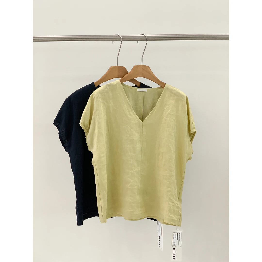 zhukele V领麻衬衫