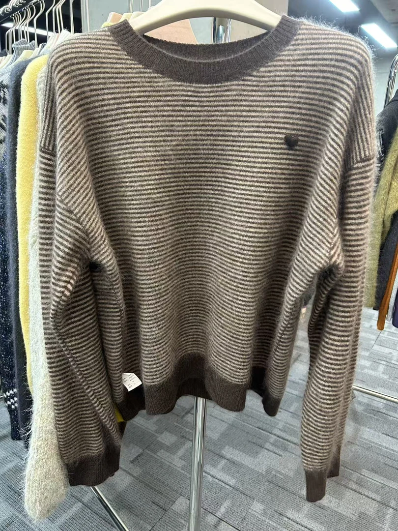 【鑫绒毛衣】胸口小爱心款条纹圆领上衣F053