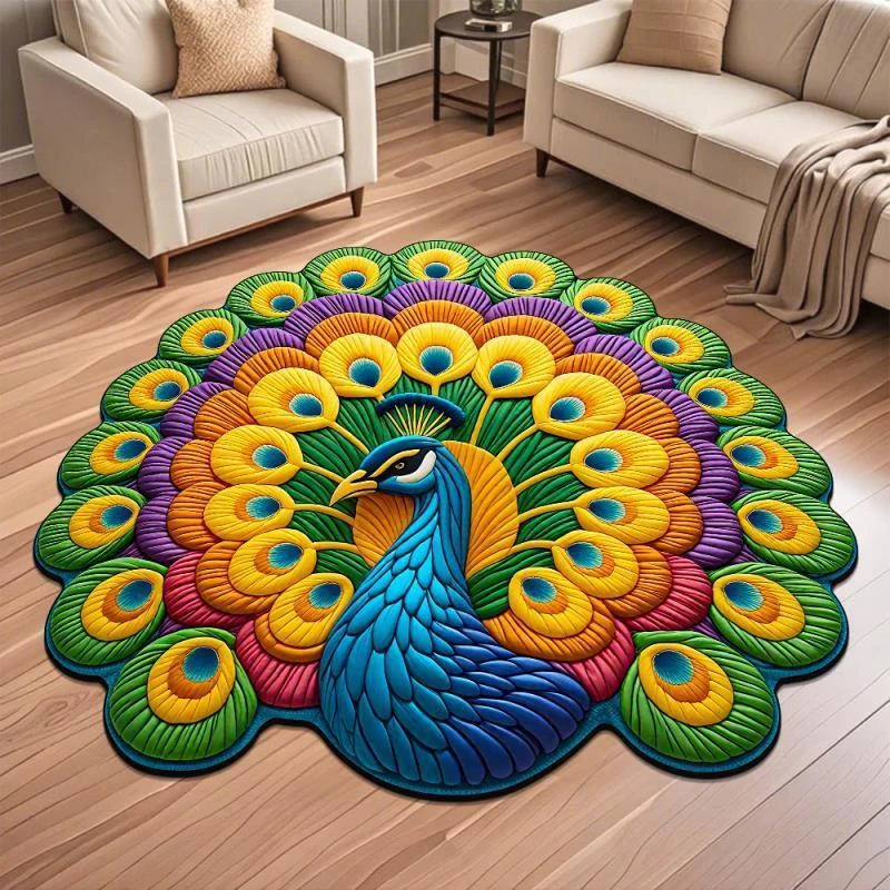 【吉祥孔雀】硅藻泥吸水立体客厅入户防滑床边家用房间防滑地垫脚垫