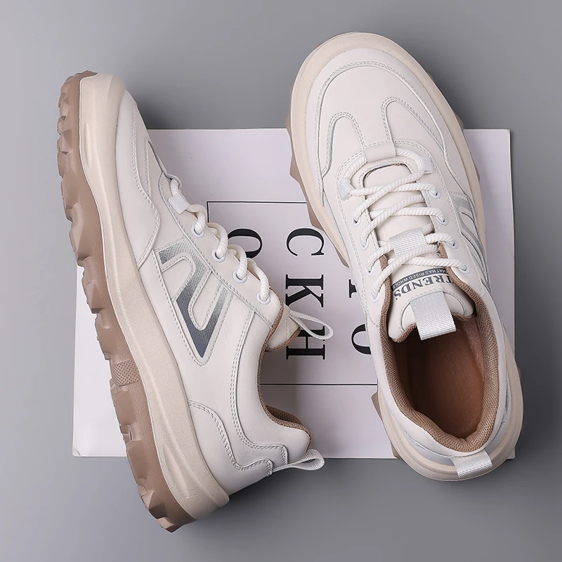 okkdey鞋子男款秋季透气运动鞋网面复古老爹潮流百搭软底休闲鞋