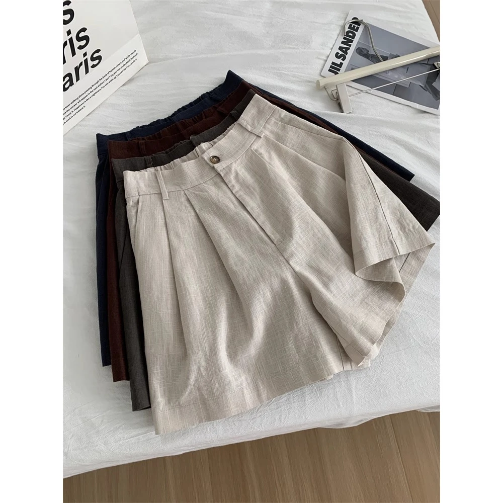 绝绝子，巨显大长腿！日系休闲短裤女2025夏季薄款阔腿裤宽松小个子