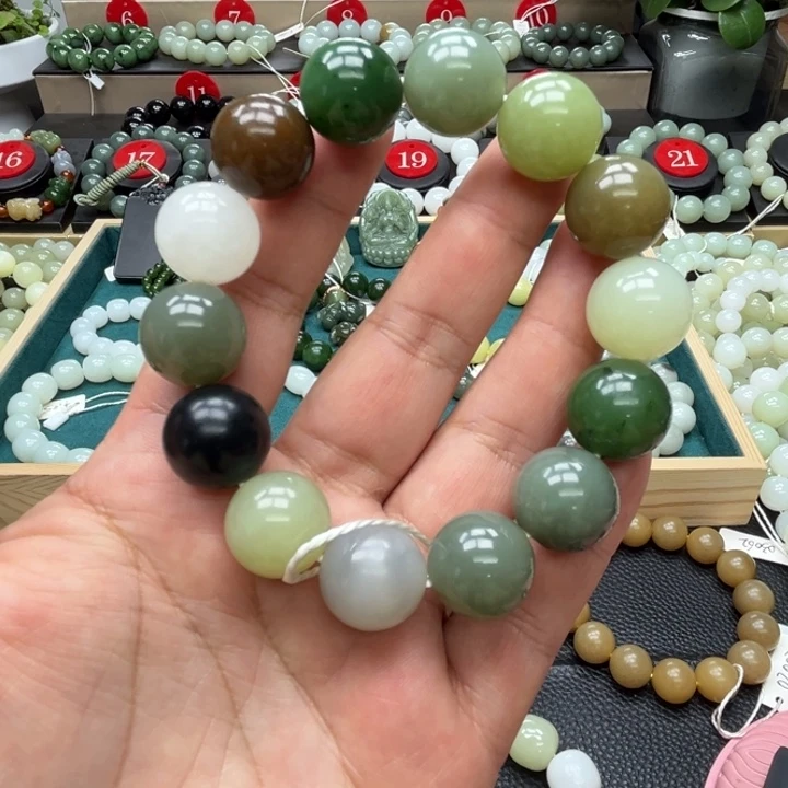 和田玉未镶嵌手链16