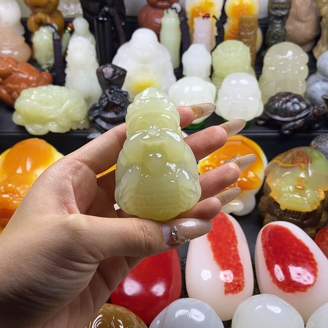 无花朵原石雕刻把件