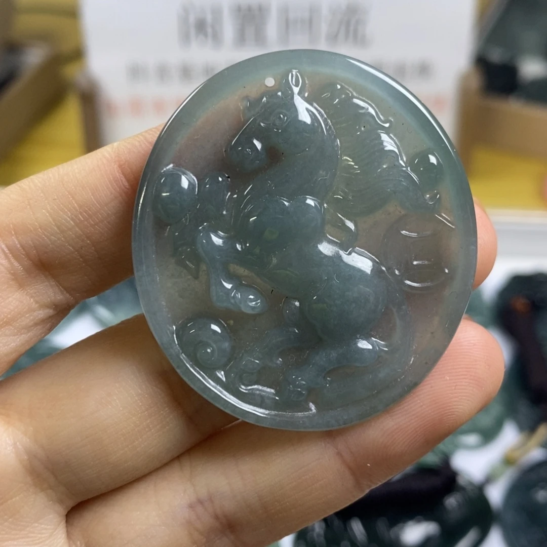 翡翠未镶嵌颈饰翡翠A货挂件12