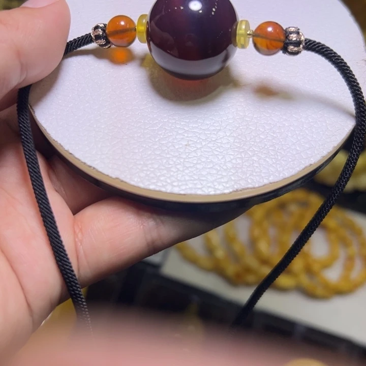 琥珀未镶嵌颈饰琥珀吊坠24mm