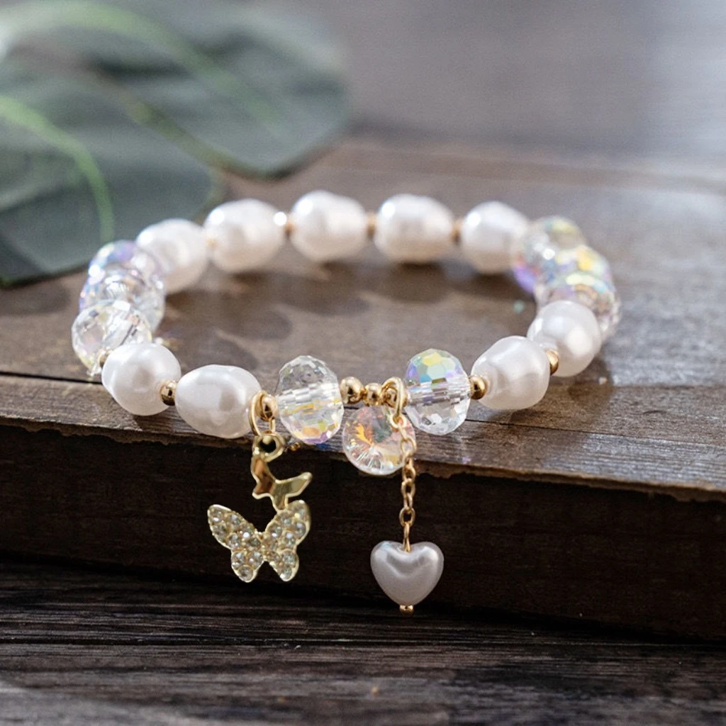 新中式贝珠蝴蝶双飞时尚手链S152