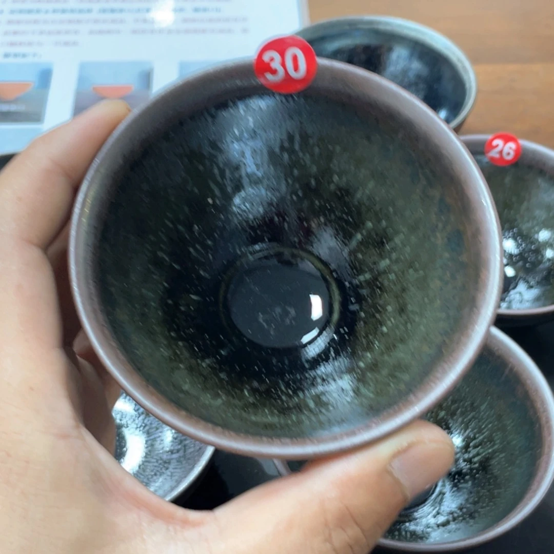 茶盏龙窑柴烧绿鹧鸪