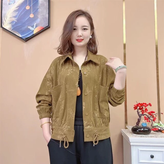 时尚外套女2025春秋季新款开衫夹克中年休闲妈妈洋气女士秋装上衣