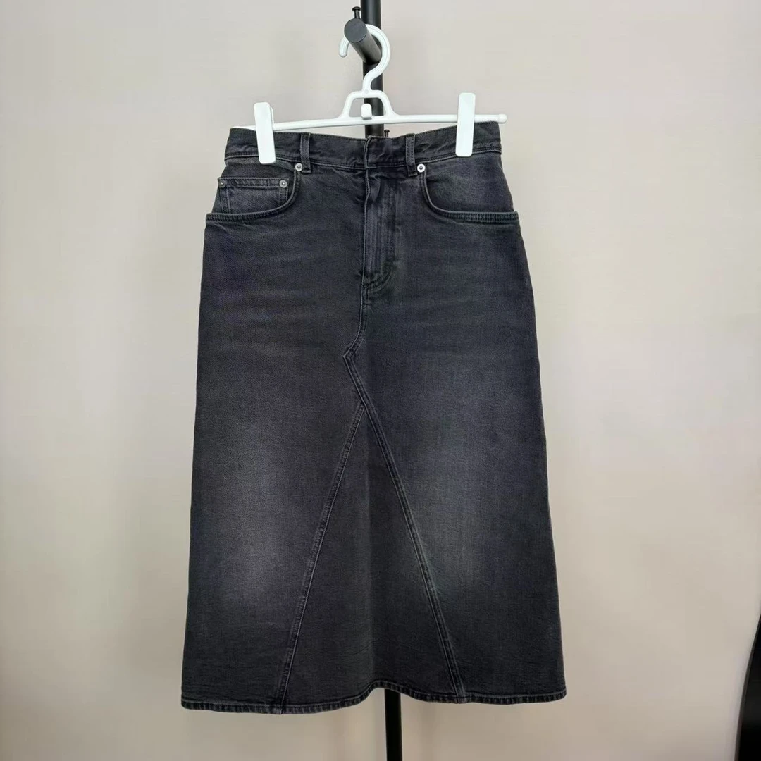95新 DIOR/迪奥 麦殿/牛仔半身过膝裙36码黑色/250209ZYTYY177