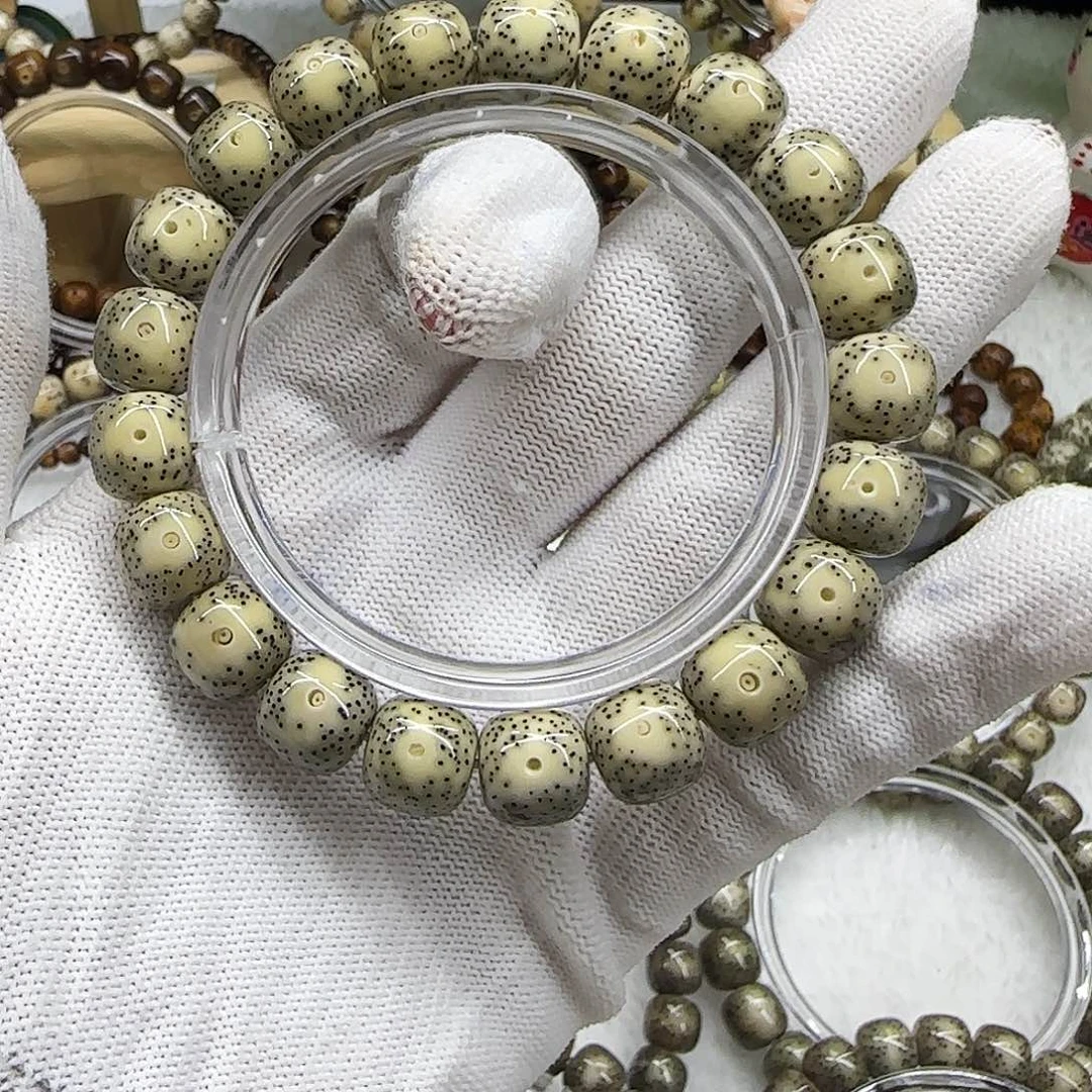 凡***好手串星月菩提青花大留白柠檬黄