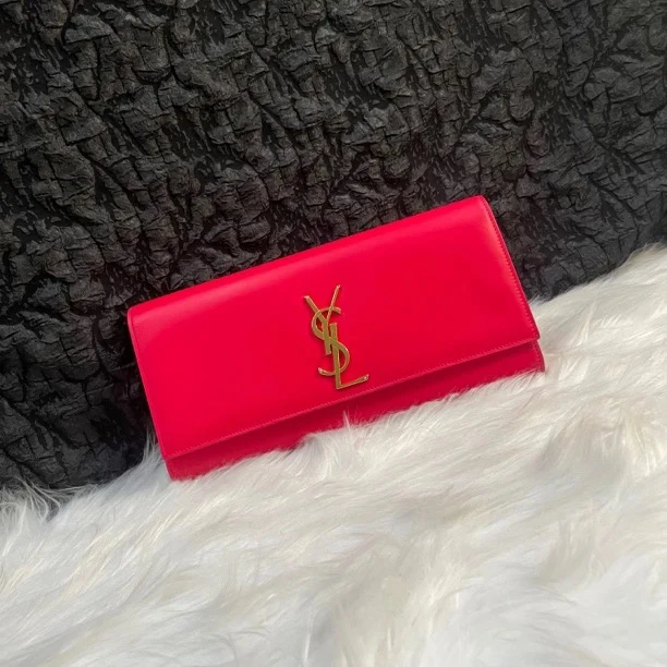 95新 YSL/圣罗兰 圣罗兰粉金手拿包晚宴包