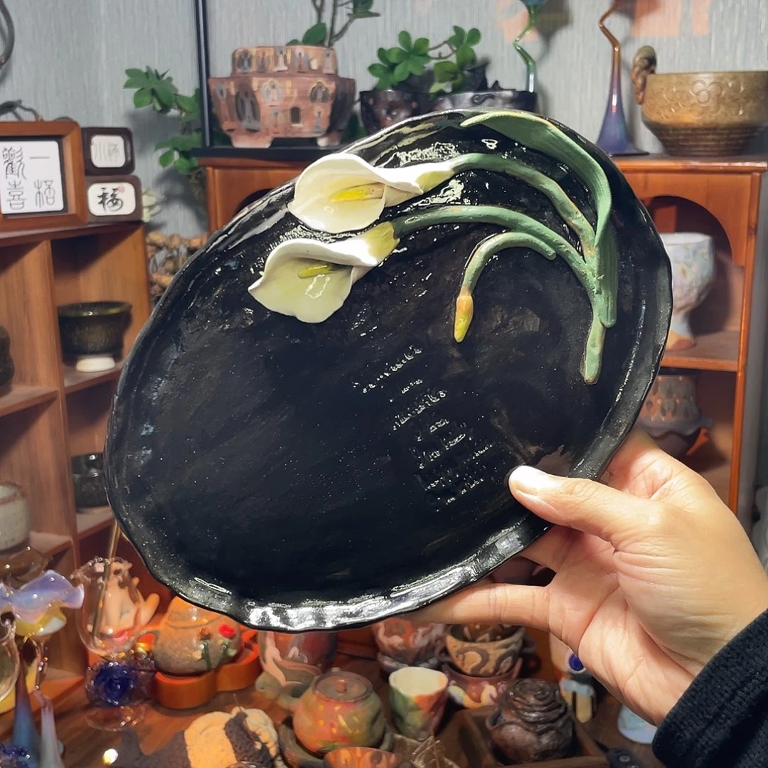 陶｜高冷马蹄莲 盘