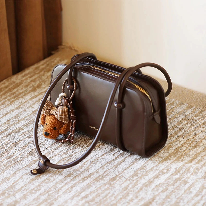 保龄球腋下包包女款爆款2025新款百搭气质单肩包通勤波士顿女包小