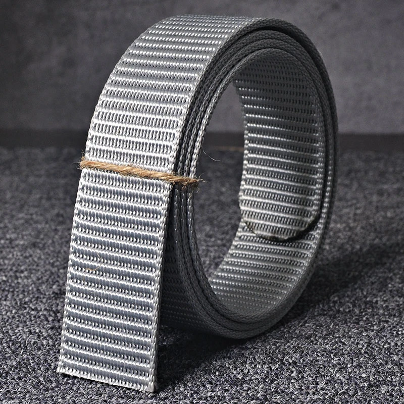 加厚加长青年潮流商务帆布尼龙皮带条3.5CM宽无扣头腰带身