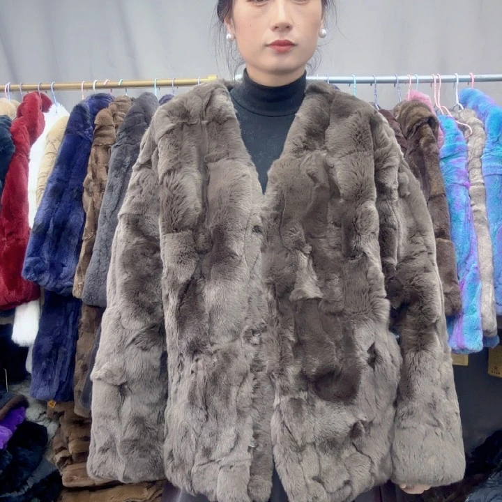 咖色短款 v领中码l