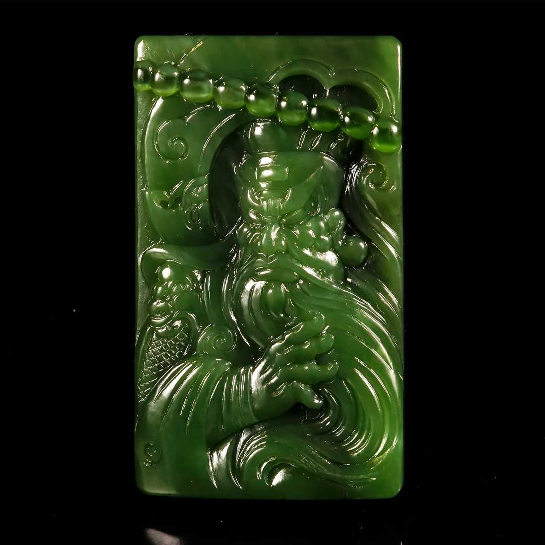 LOT.027和田碧玉关公牌/X1793