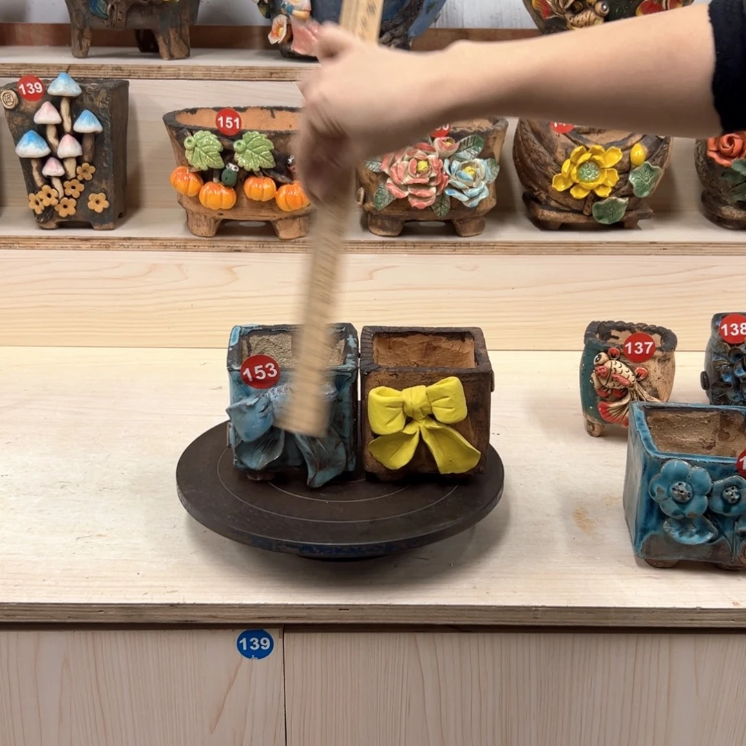 紫砂花盆153号2个原价90内口8外高10福利
