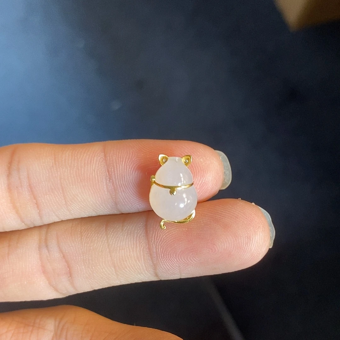 吊坠(不含链)18K金镶嵌翡翠