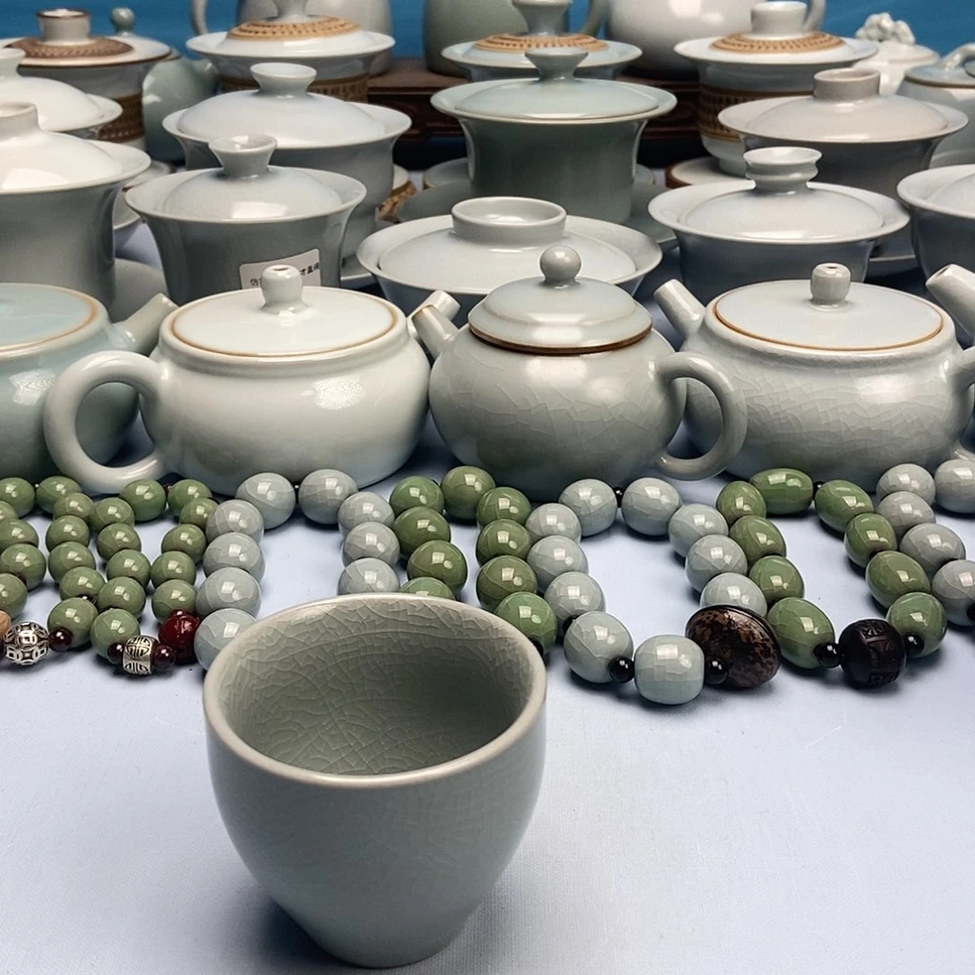 杯粉青釉鸡心杯原矿原釉原产地