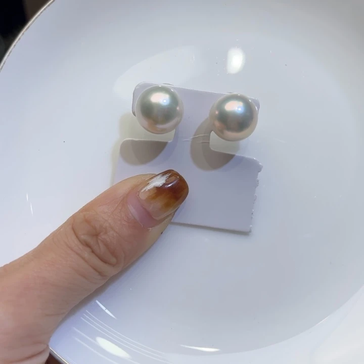 淡水珍珠耳饰银S925镶嵌