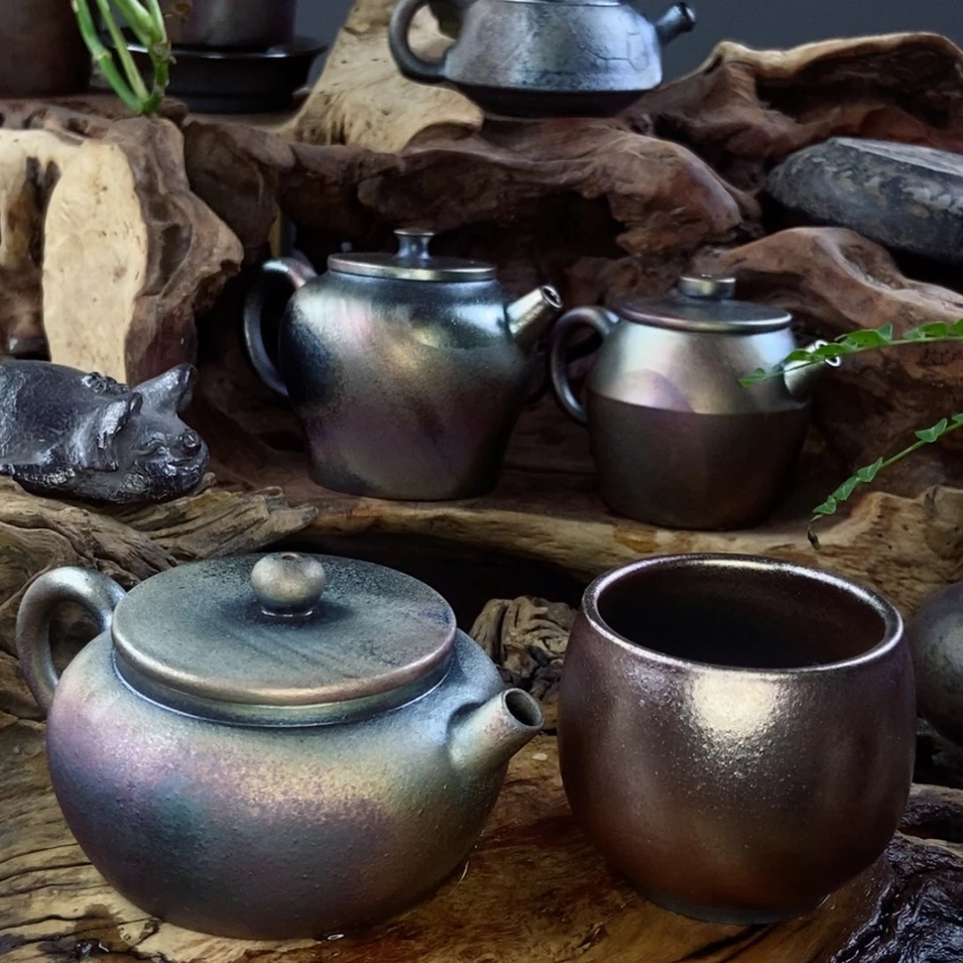 被**弃建水紫陶柴烧茶具