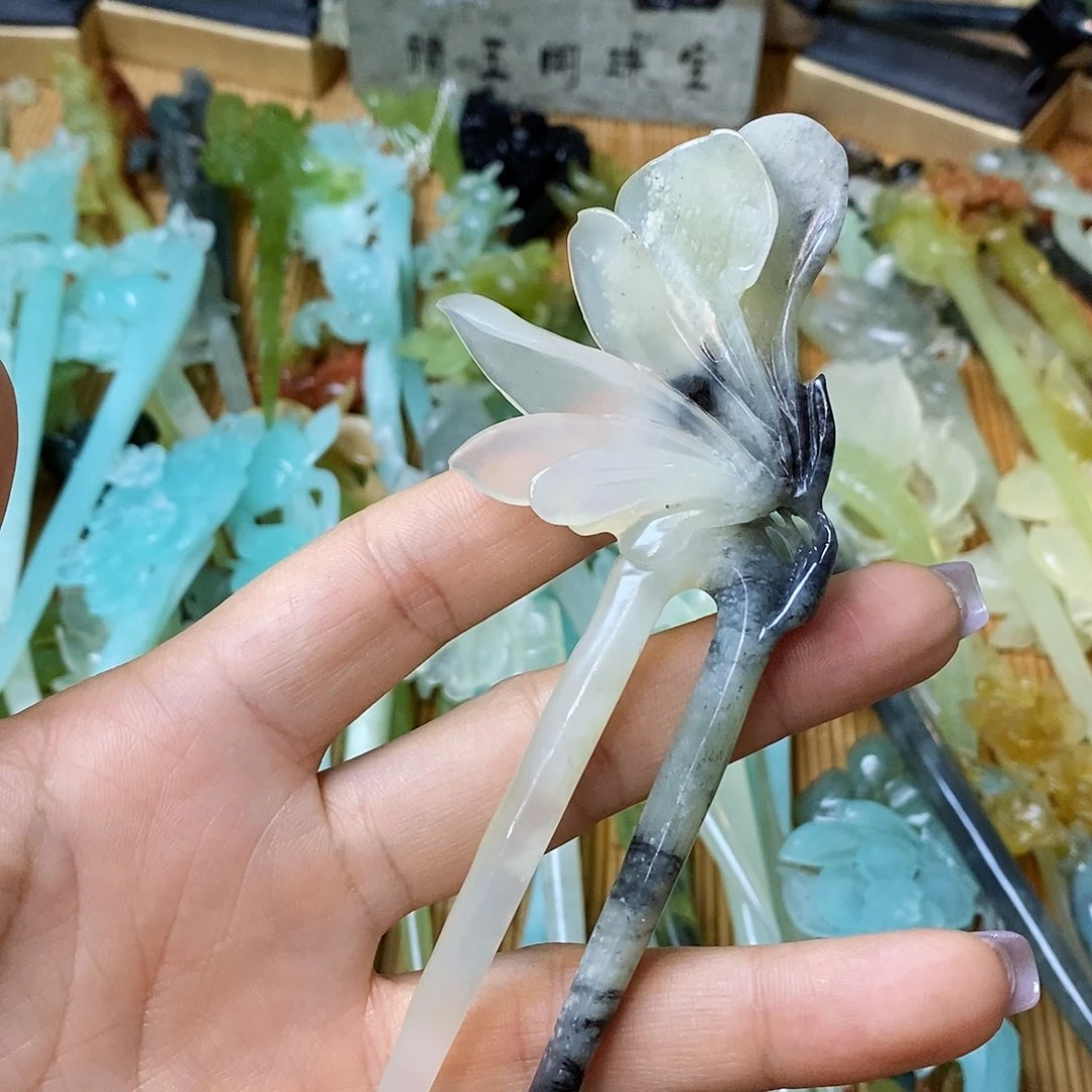 蛇纹石玉发簪未镶嵌