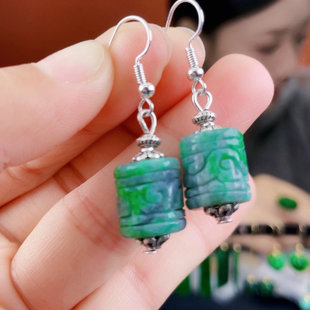 翡翠未镶嵌耳饰饰品