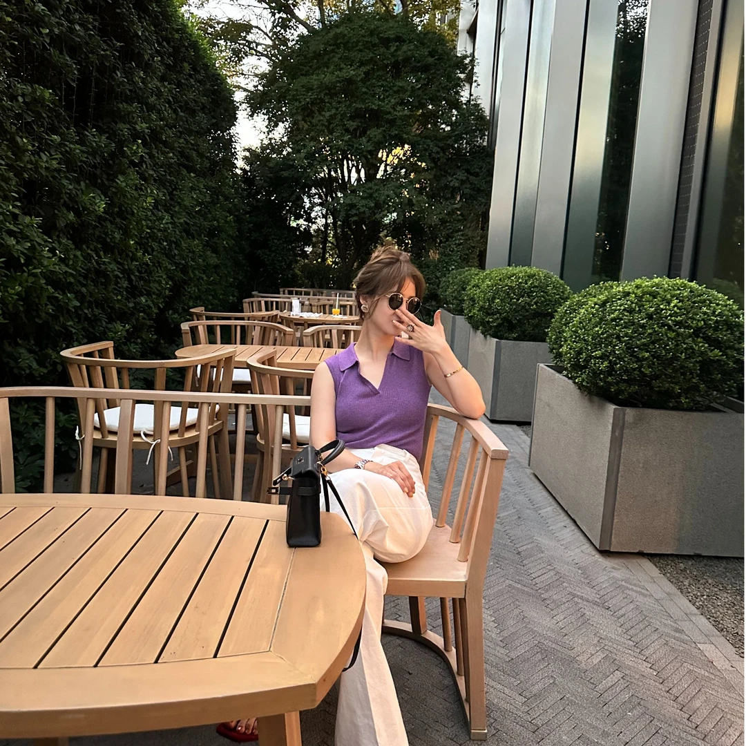 YOON深圳原创【针织时刻】简约polo领修身套头背心